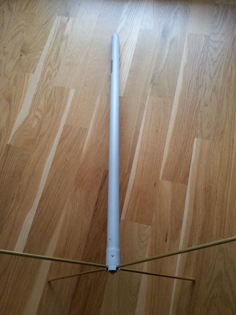 Antenna protected by 20mm PVC pipe.